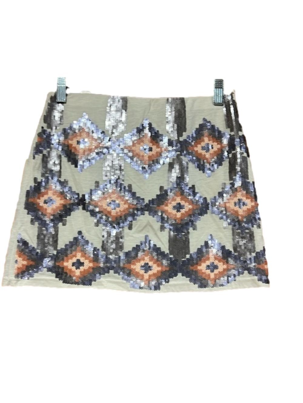 Love Marks Ivory Sequined Mini Skirt